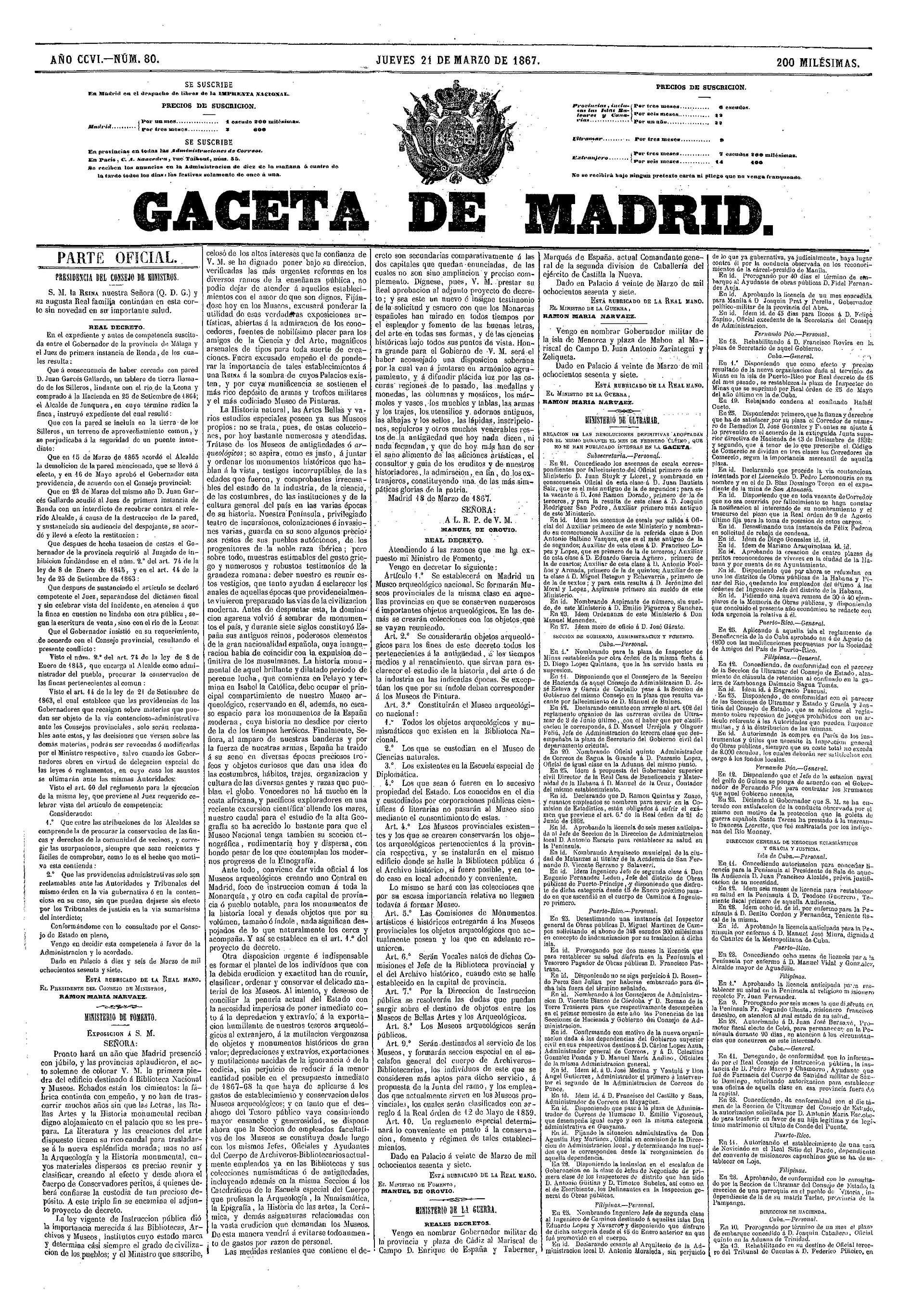 La Gaceta como archivo de la vida administrativa española