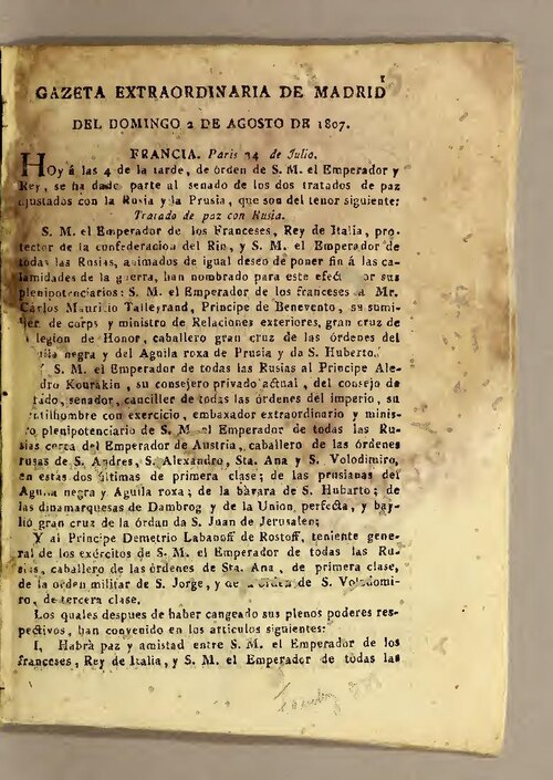 Gaceta de Madrid: colección documental del año 1807