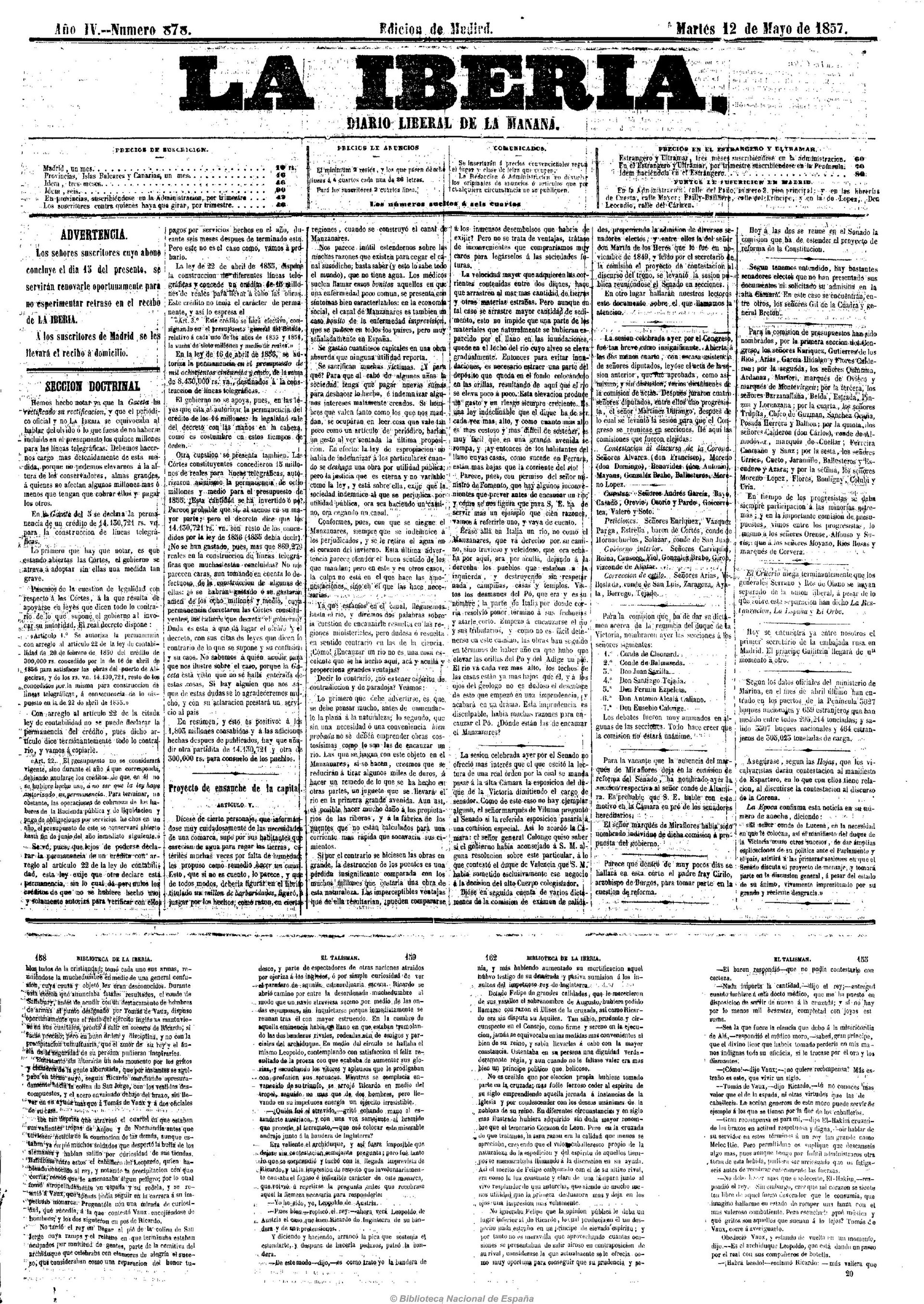 Gaceta de Madrid: colección documental del año 1857