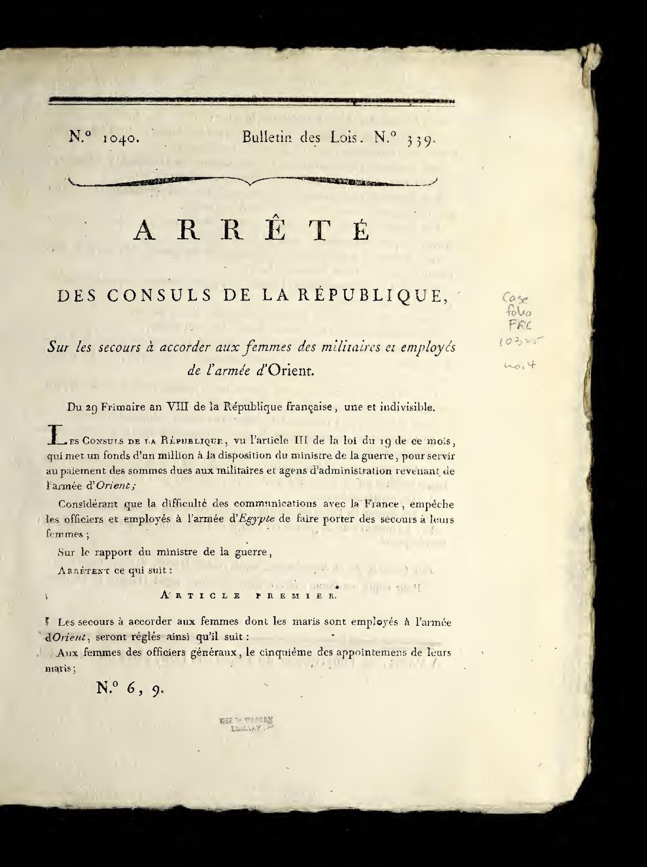 Bulletin des lois de la République française, 1798