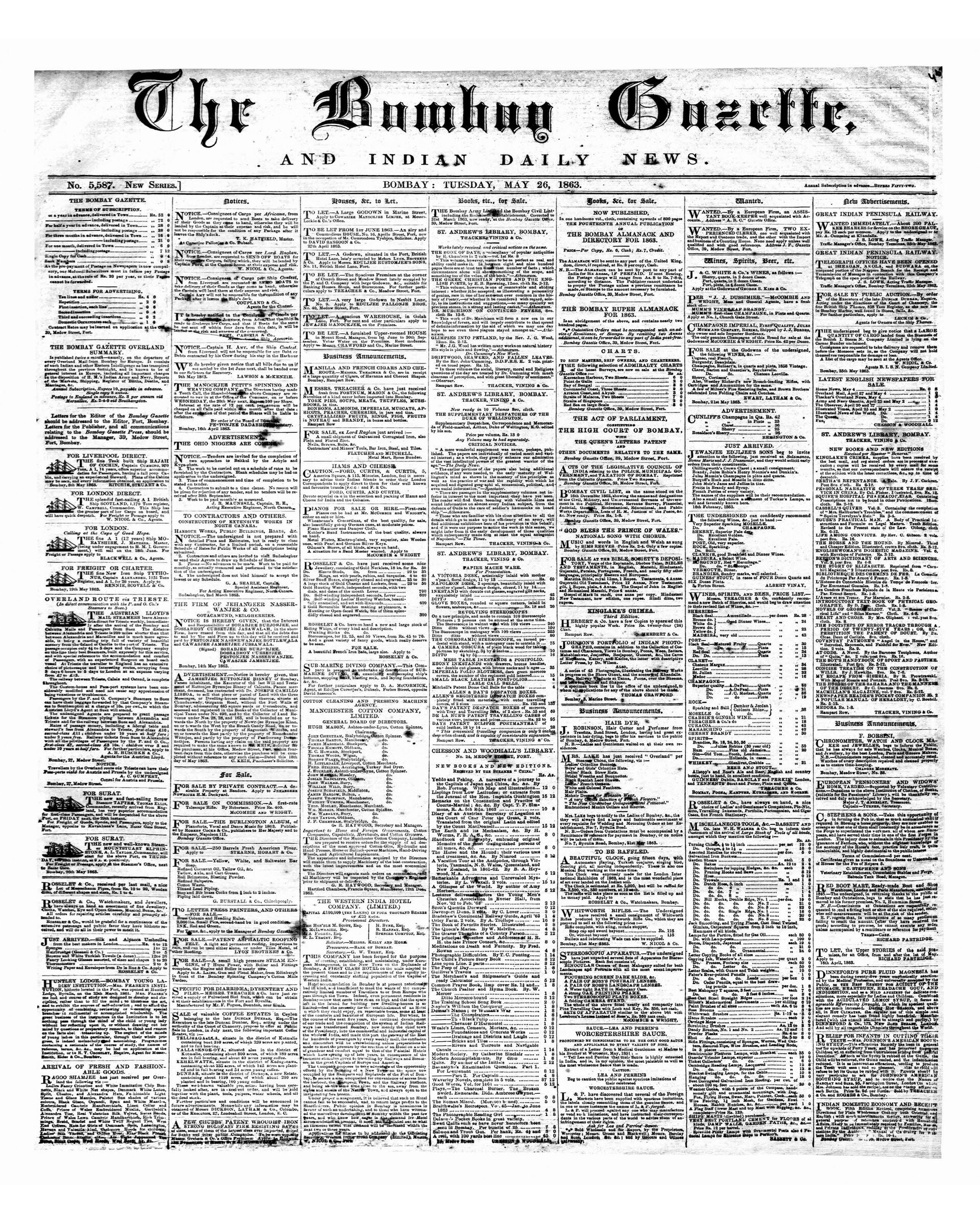 Queensland Government Gazette: colección documental del año 1868