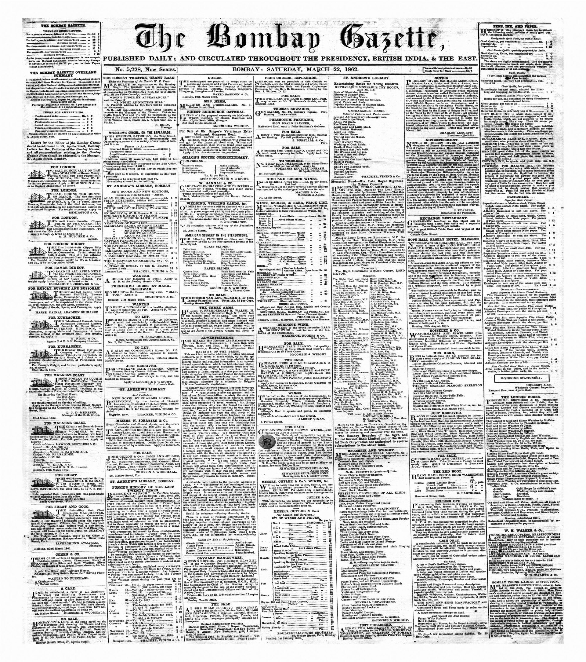 Western Australian Government Gazette: colección documental del año 1851