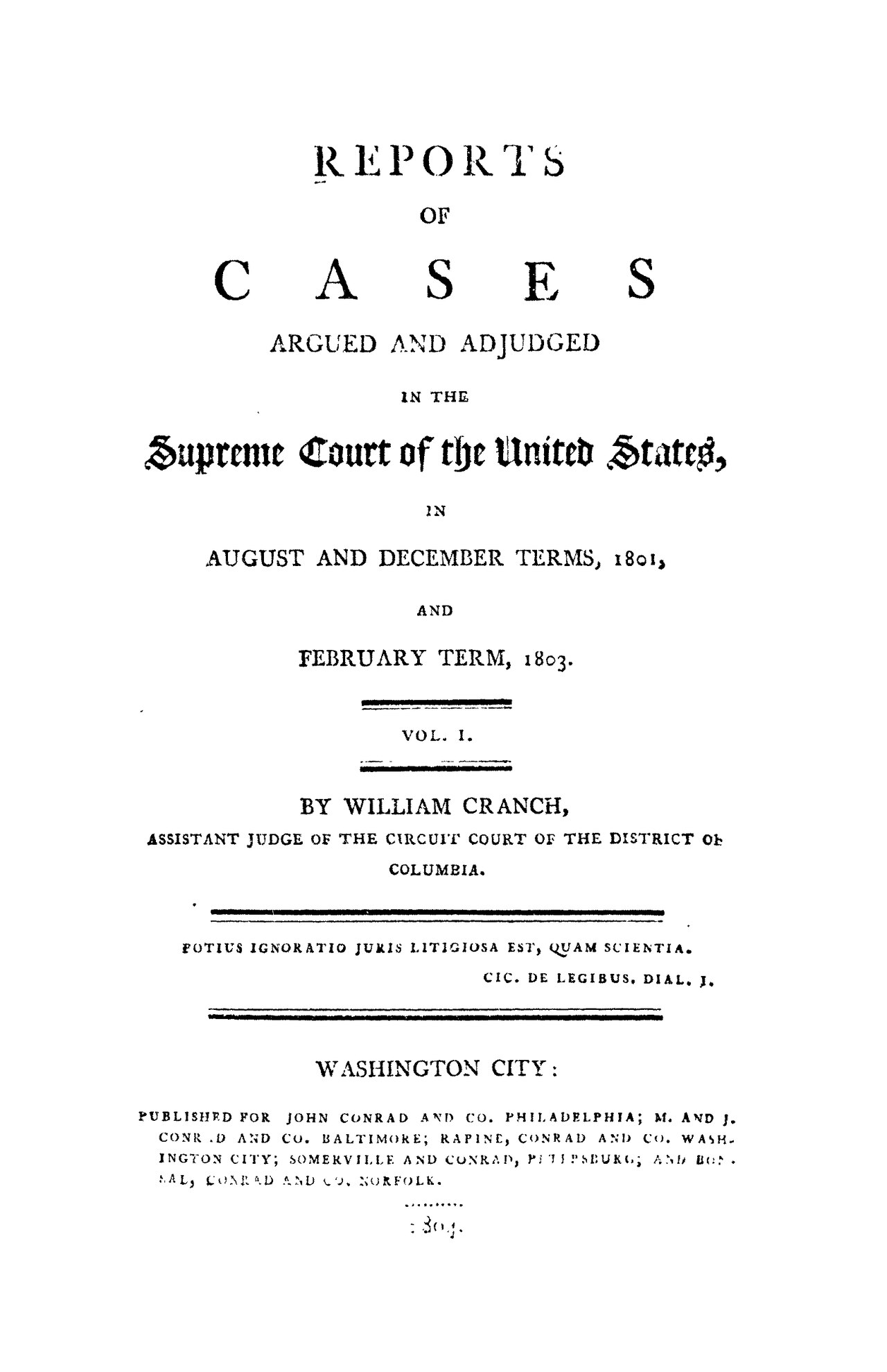 United States Reports: jurisprudencia del año 1804