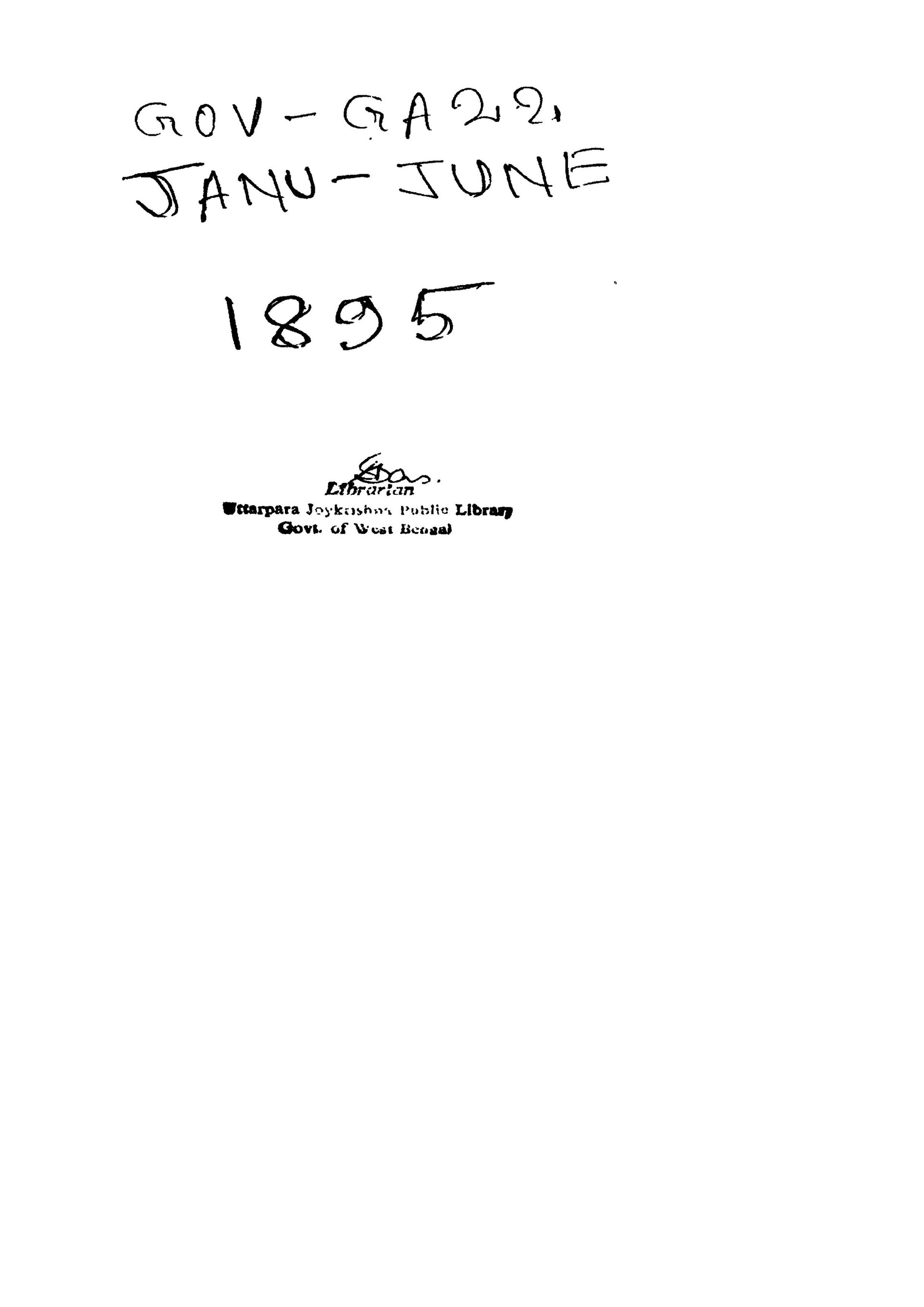 The Gazette of India: colección documental del año 1895