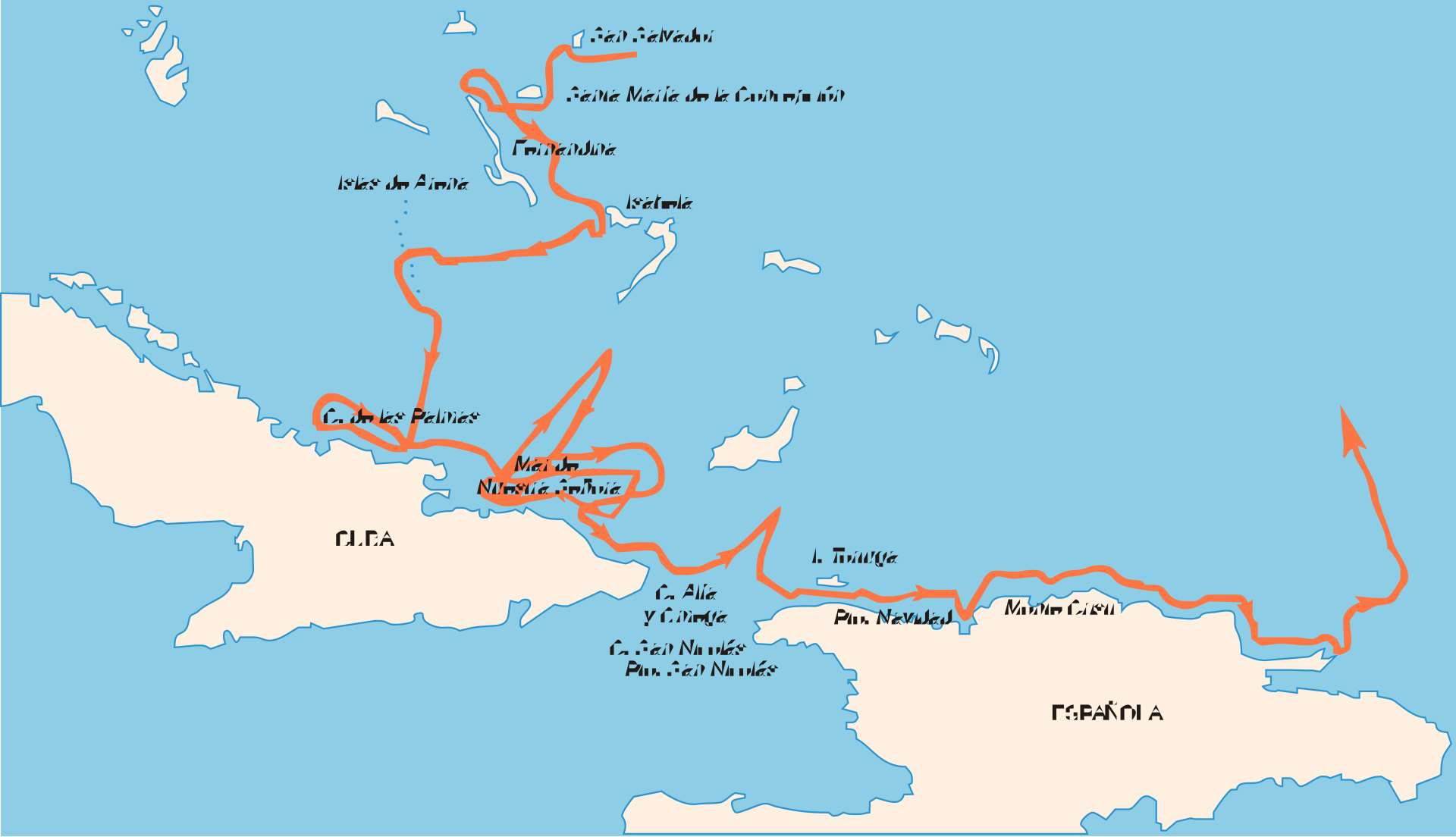 El primer viaje de Colón, 1492-1493