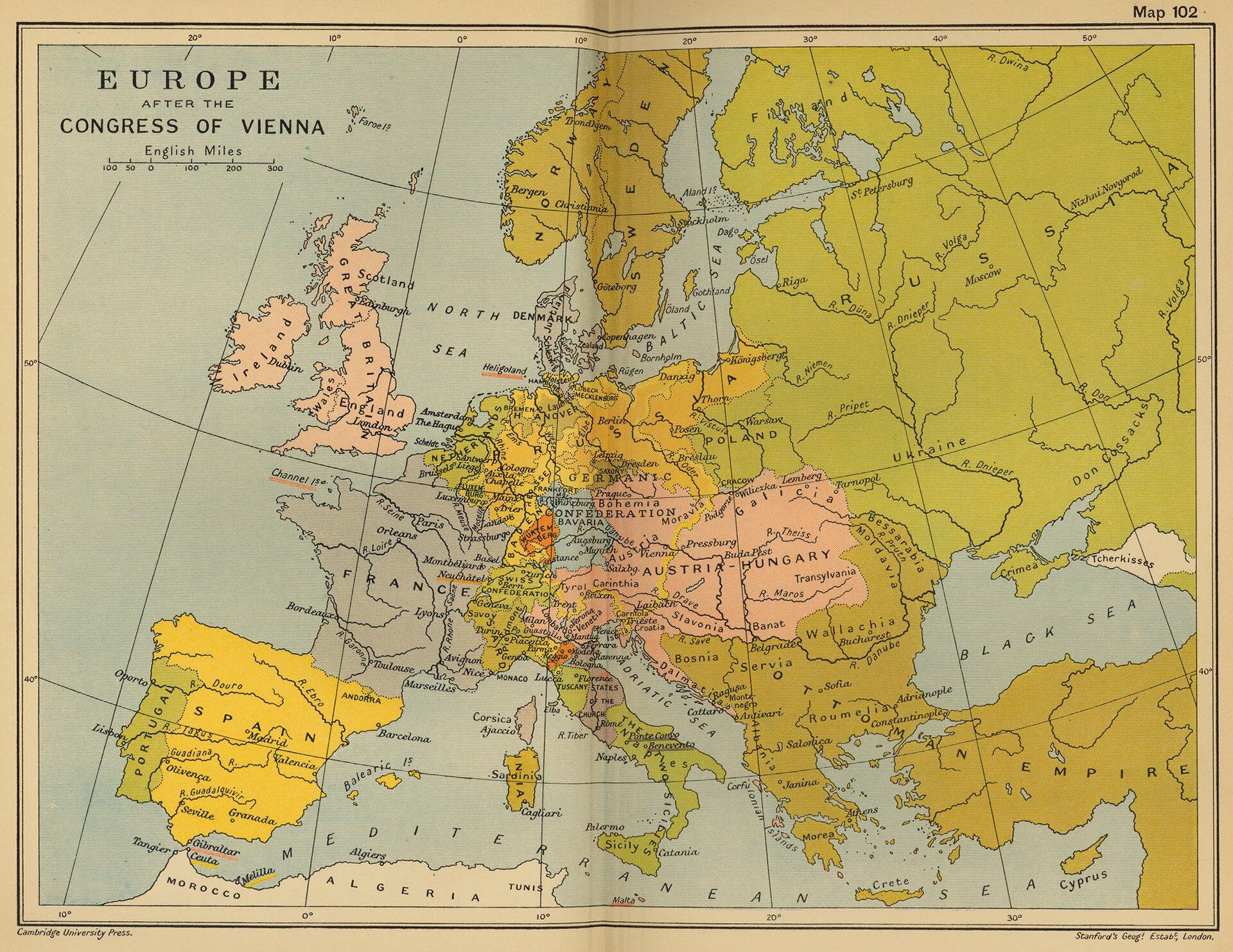 Centros de poder y capitales regionales de Europa durante Europa de la industrialización