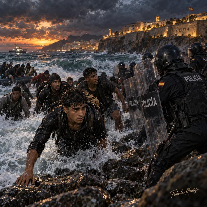 Confrontación en la costa de Ceuta